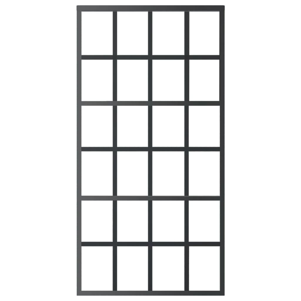 vidaXL Schiebetür Schiebetür ESG-Glas und Aluminium 102x205 cm Schwarz (1-St)