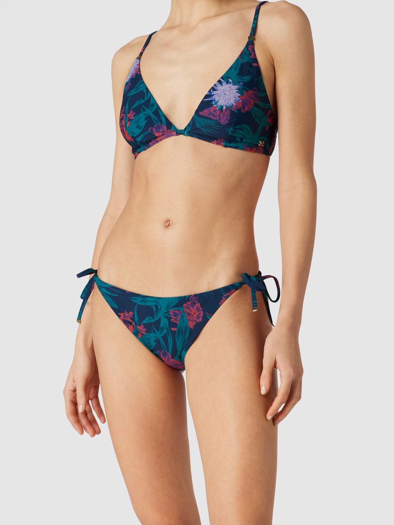 Bikini-Hose mit All-Over-Muster in marineblau