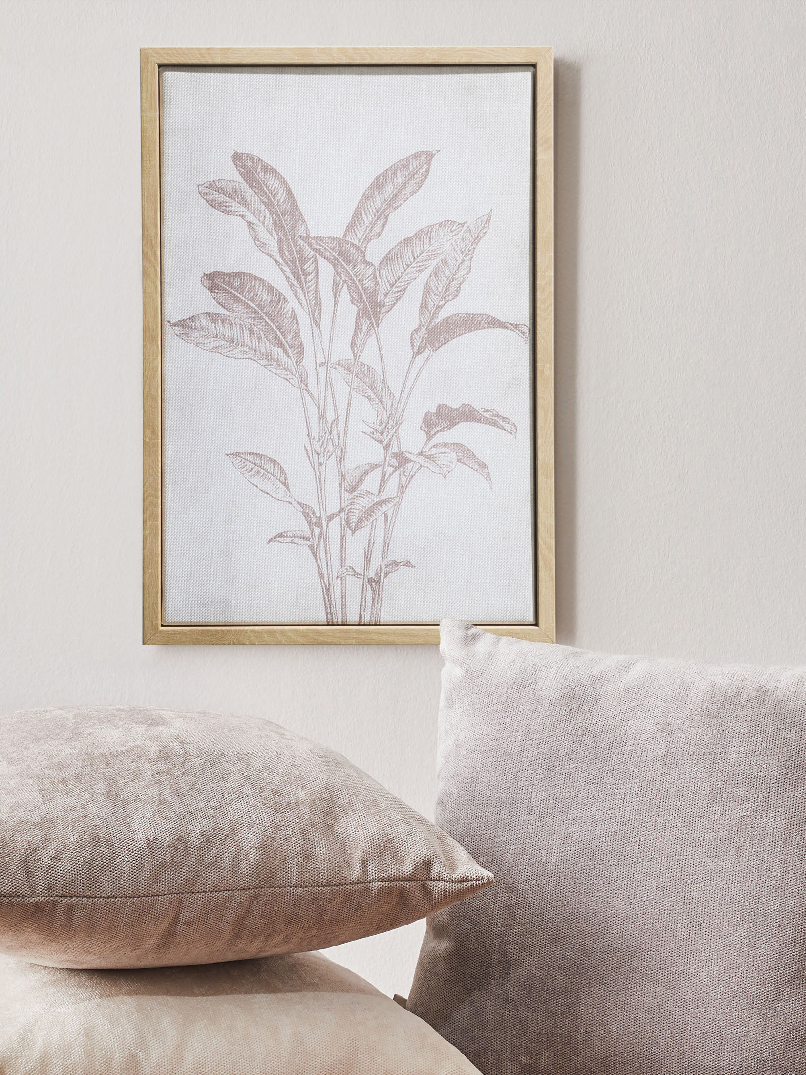 Kelara Leinwand-Druck-gerahmt, Beige
