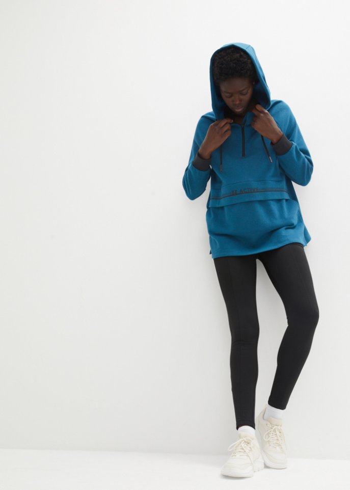 Sweat-Longshirt mit Kapuze
