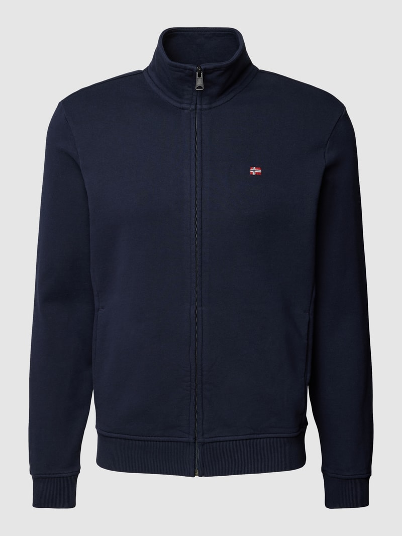 Sweatjacke mit Logo-Detail Modell 'BALIS' in marineblau