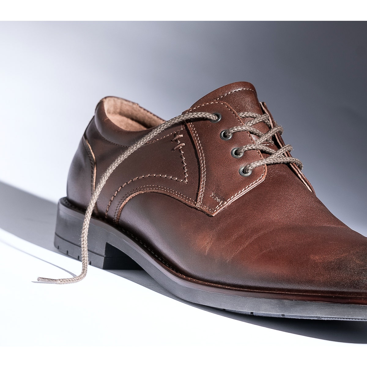 Derby confort marron en cuir