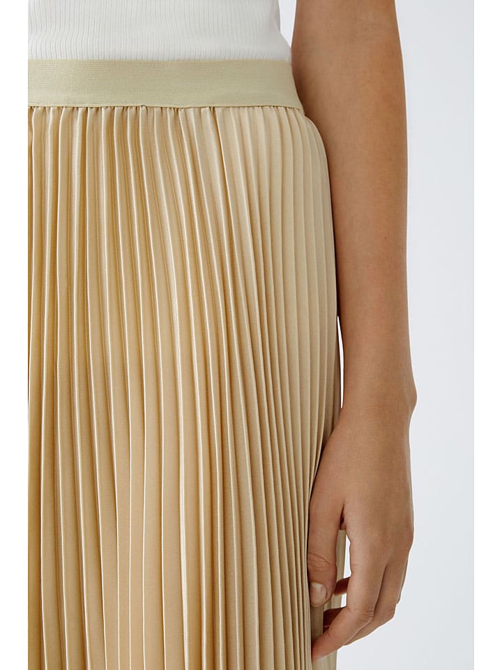 Oui Plisseerock in Beige günstig kaufen