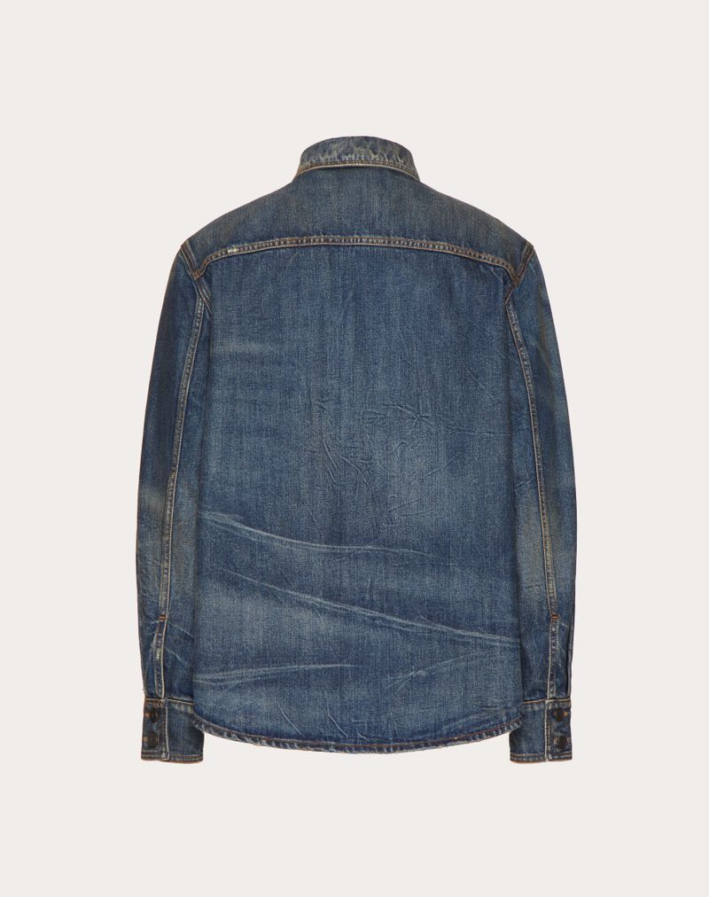 DENIMSKJORTE MED METALLISK V-DETALJE