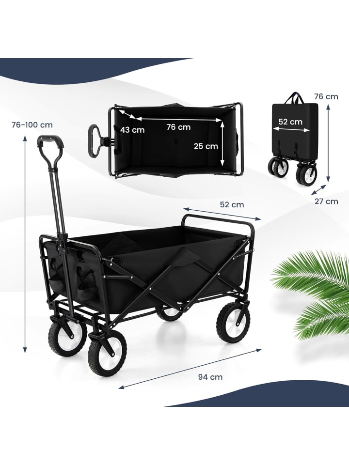 COSTWAY Bollerwagen faltbar in Schwarz günstig kaufen onesize