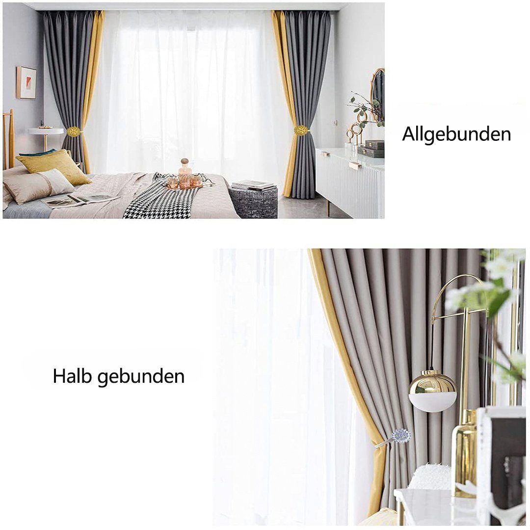 Raffhalter Magnetische Raffhalter für Vorhänge,glitzernde Kristallblumen-Vorhang, SOTOR, (1-tlg), Raffhalter mit hochelastischem Federdraht für Home Office Dekoration