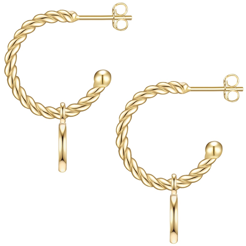 Glanzstücke München Créoles en argent Argent sterling en Or jaune Boucles d'oreilles