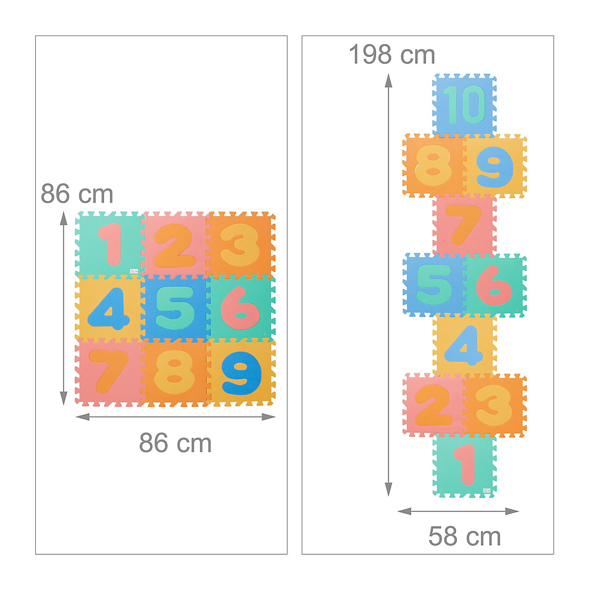 Puzzlematte mit Zahlen
