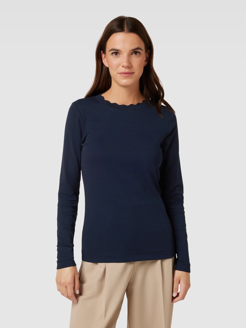 Longsleeve mit Rundhalsausschnitt in marineblau