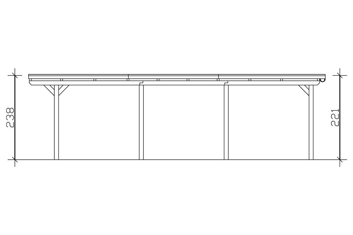 Skanholz Einzelcarport Emsland, BxT: 354x846 cm, 223 cm Einfahrtshöhe