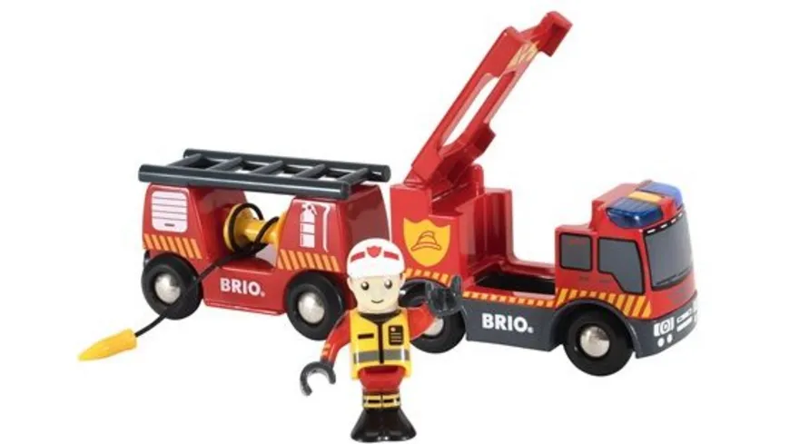 BRIO Bahn - Feuerwehr-Leiterfahrzeug mit Licht und Sound