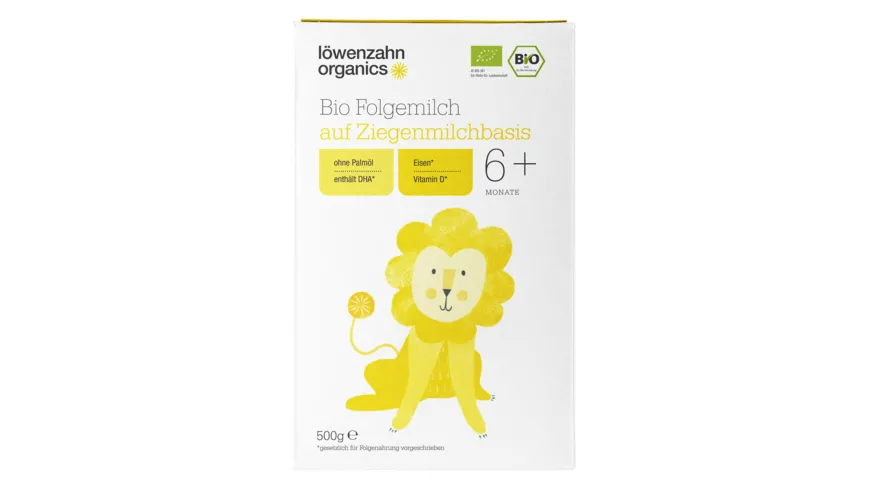 löwenzahn organics Bio Folgemilch 6+ auf Ziegenmilchbasis 500 g