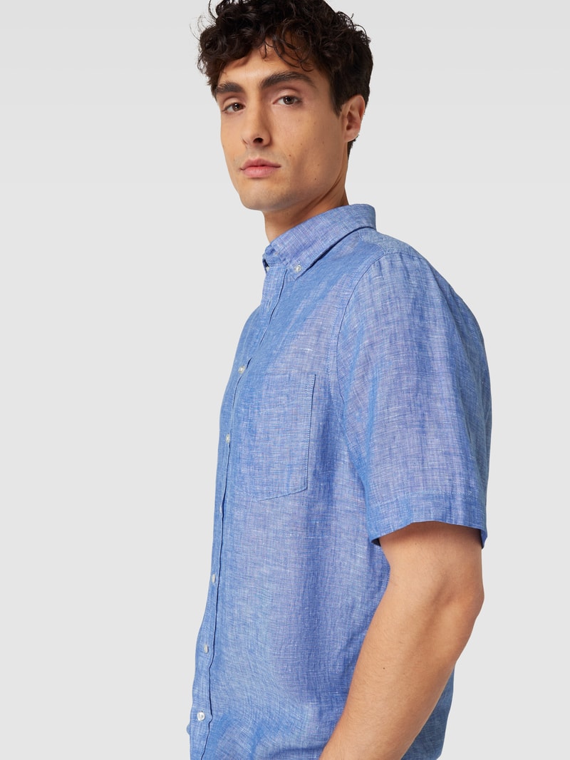Freizeithemd mit Button-Down-Kragen in royalblau