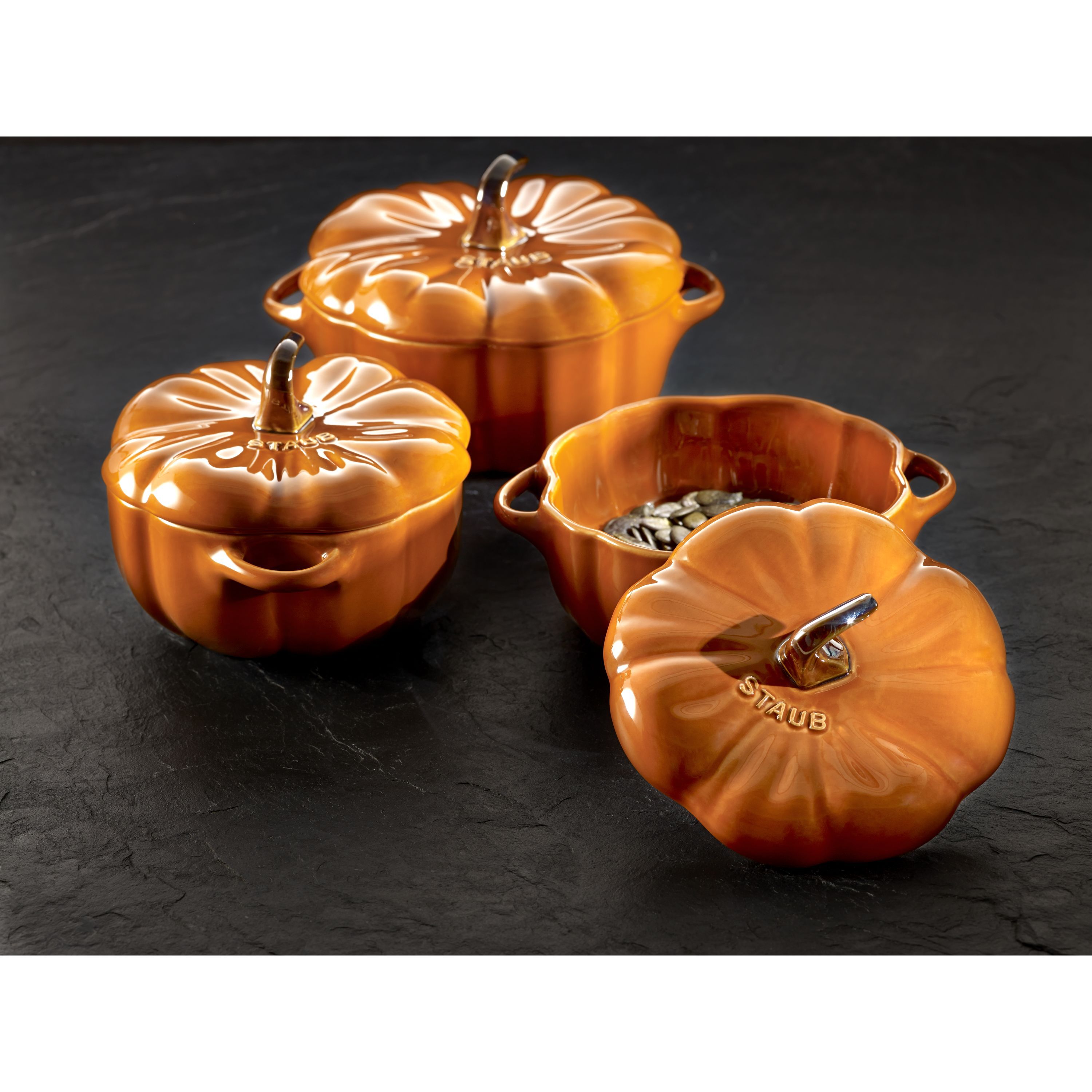 Cocotte 12 cm, Kürbis, Zimt, Keramik