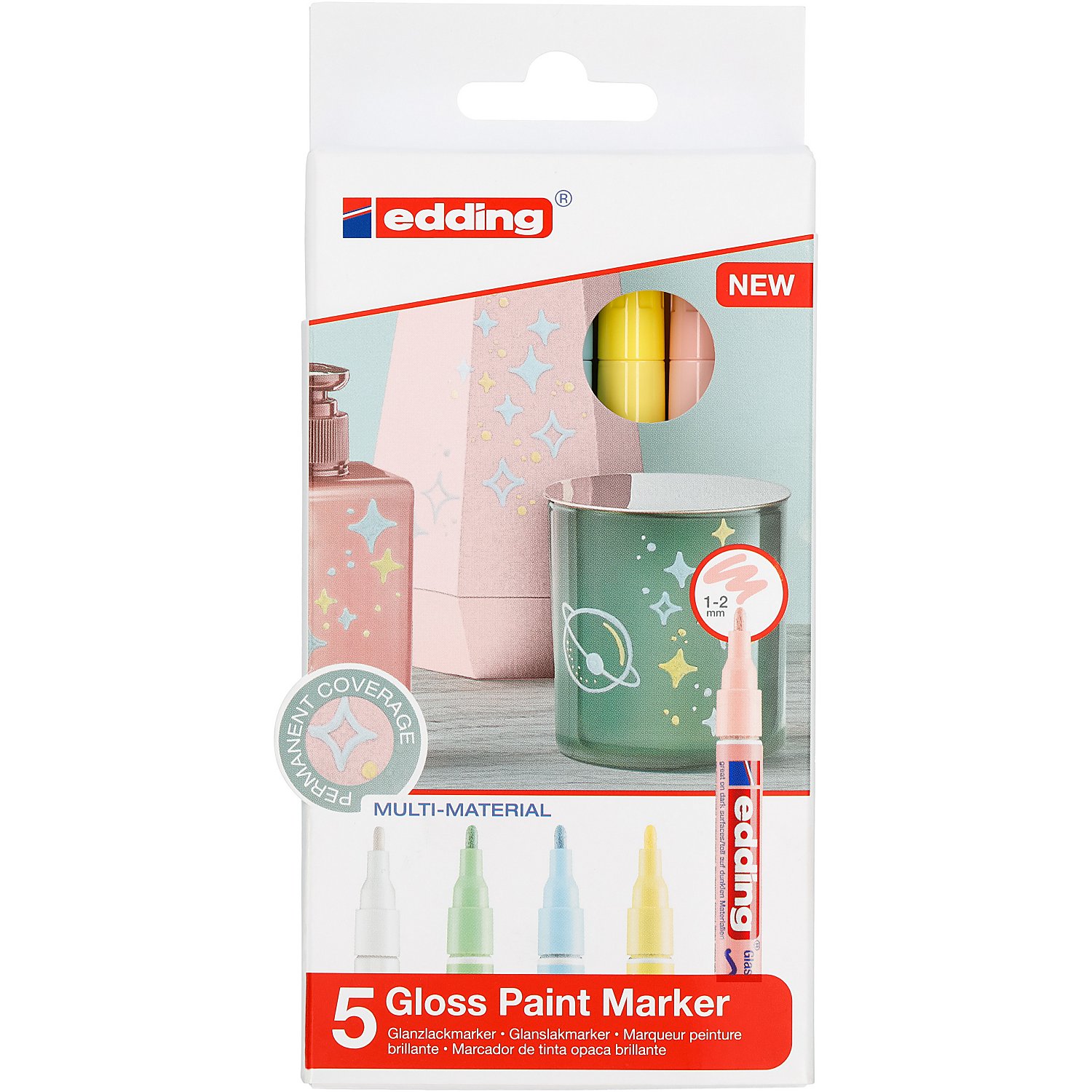 edding Glanzlackmarker, Pastell, 5 Stifte