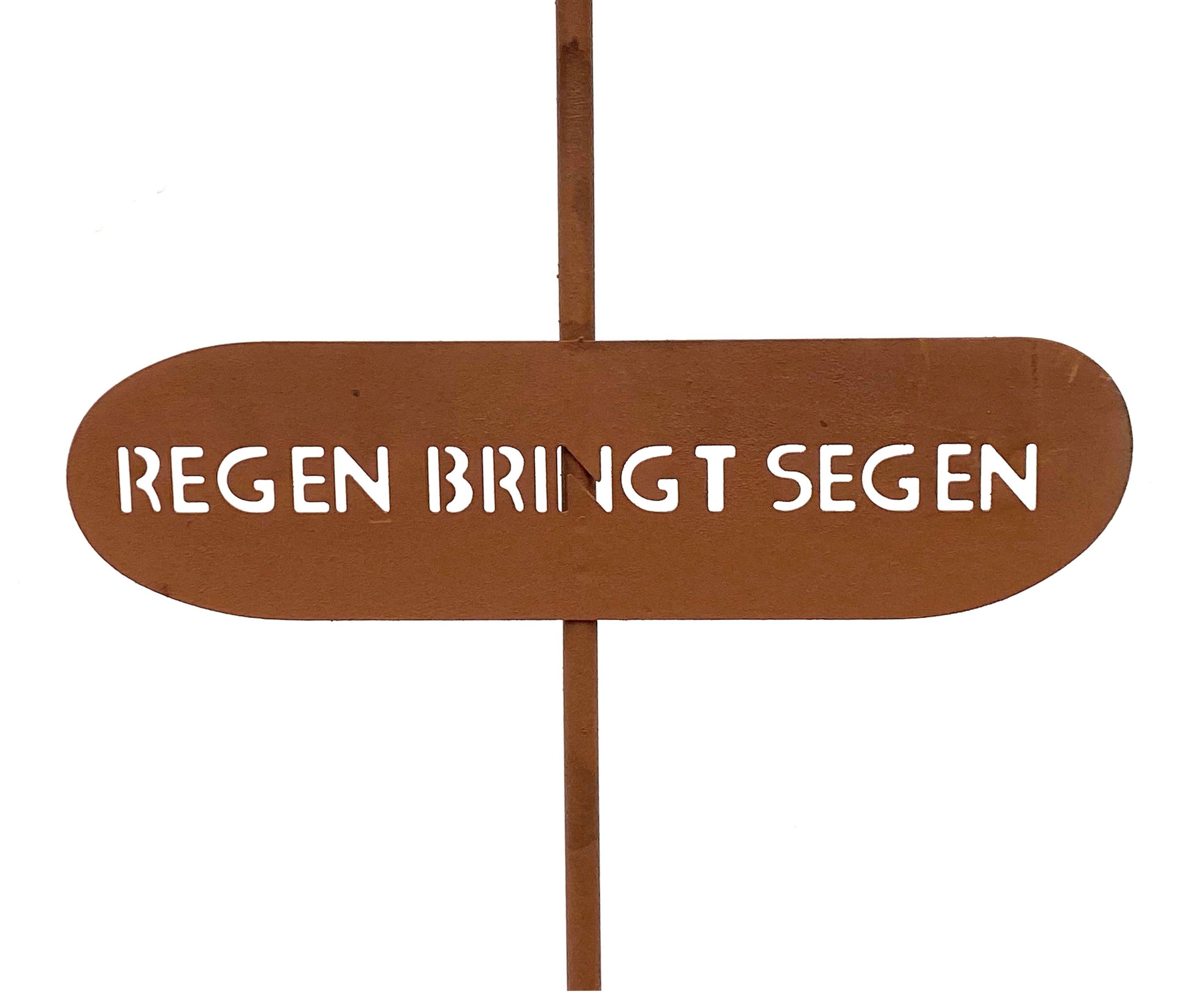 DanDiBo DanDiBo Stecker Regenmesser aus Metall Wetterfrosch 140 cm Frosch Gartenstecker Niederschlagsmesser Regenmesser