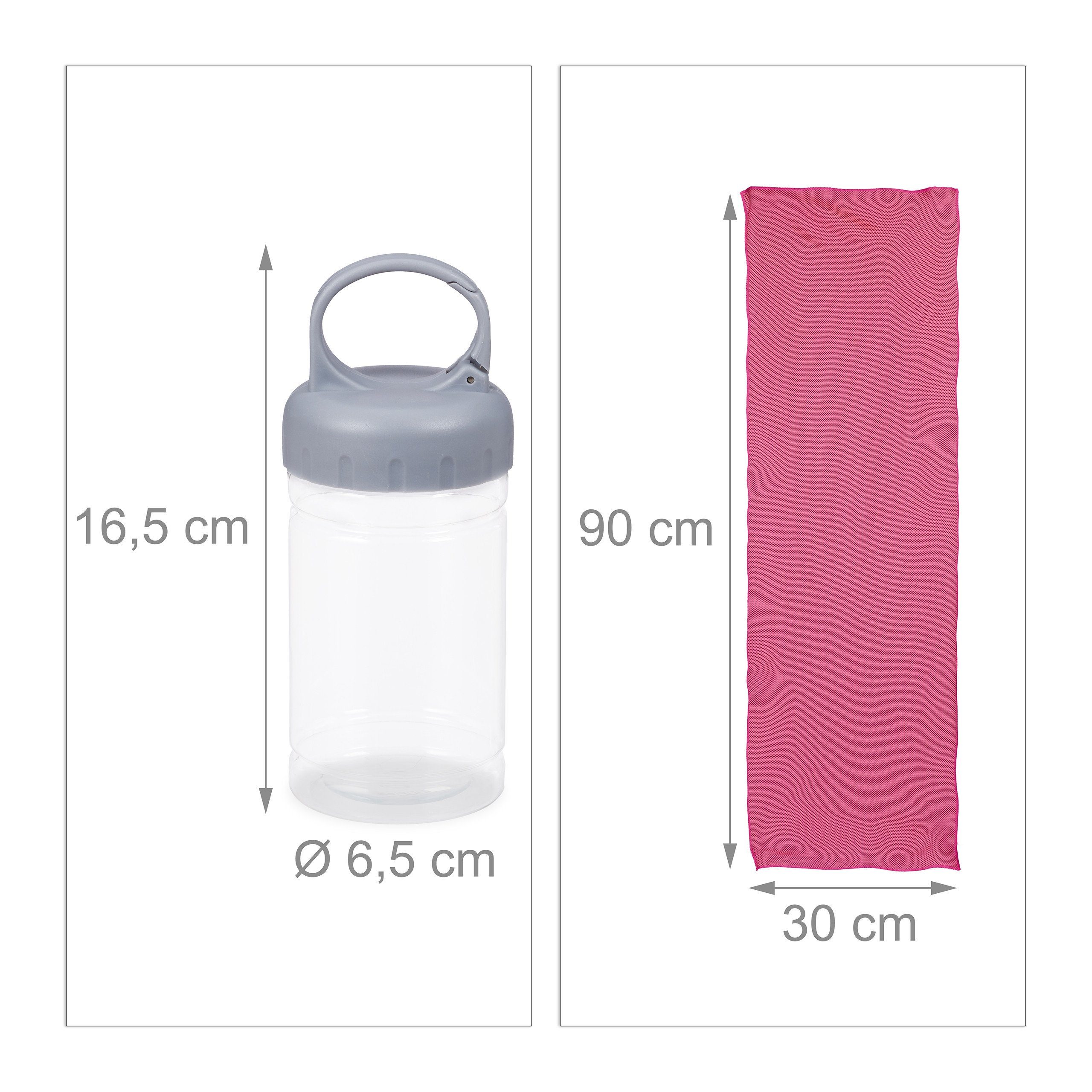 relaxdays Sporthandtuch 20x Kühlendes Handtuch in Pink
