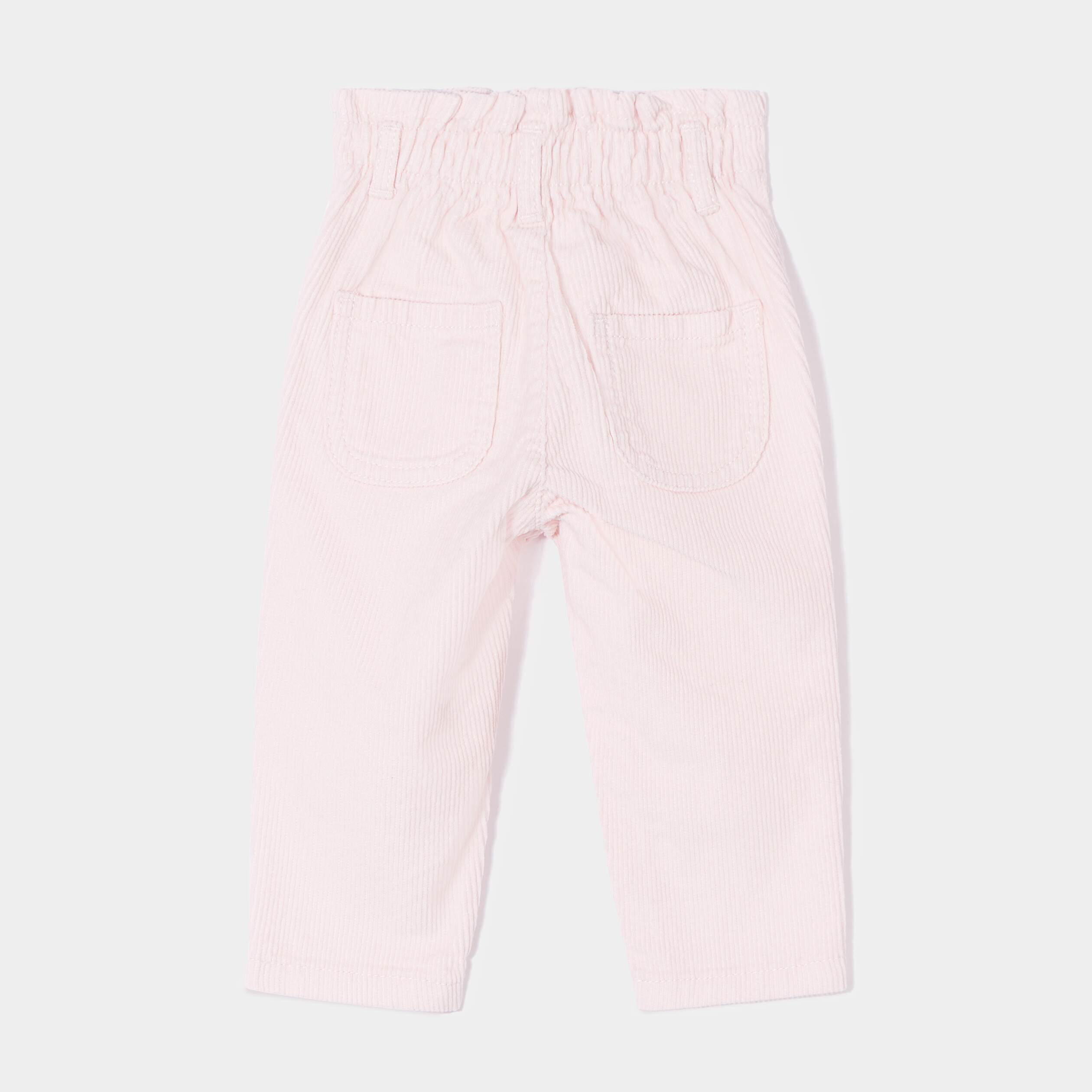 Pantalon slouchy velours côtelé Creeks rose clair bébé fille | La Halle