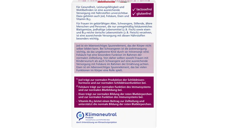 Doppelherz Jod + Folsäure + Eisen + B12 45 Mini-Tabletten