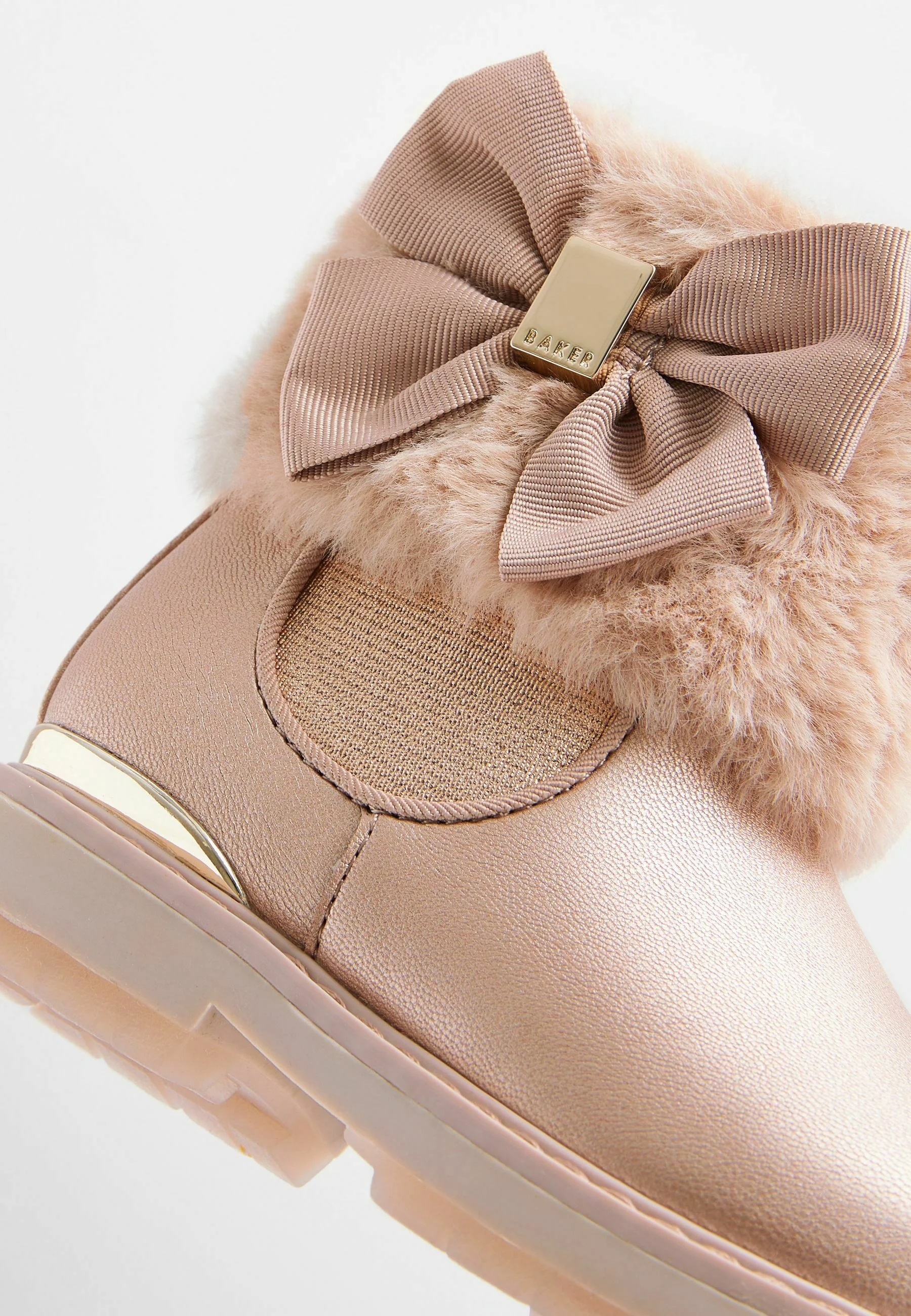 Botas de nieve con puños de piel y lazo de Baker by Ted Baker