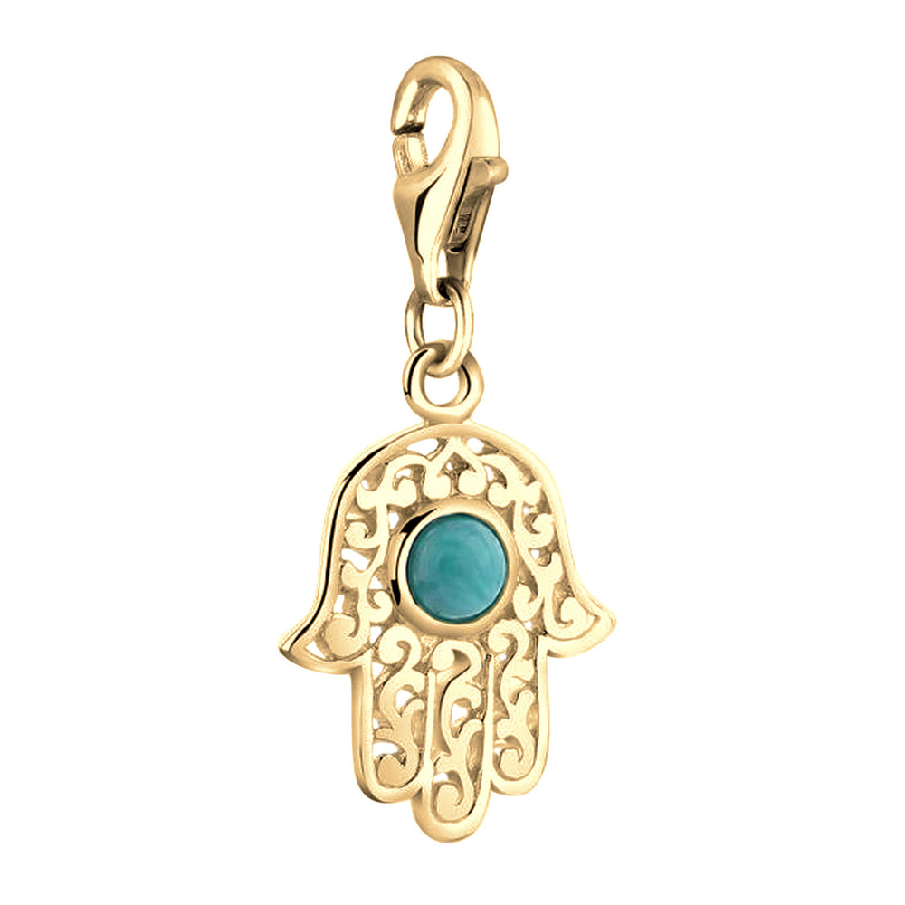 Nenalina Nenalina Amulette Femmes Hamsa pendentif main avec howlite pierres précieuses en  Pendentif