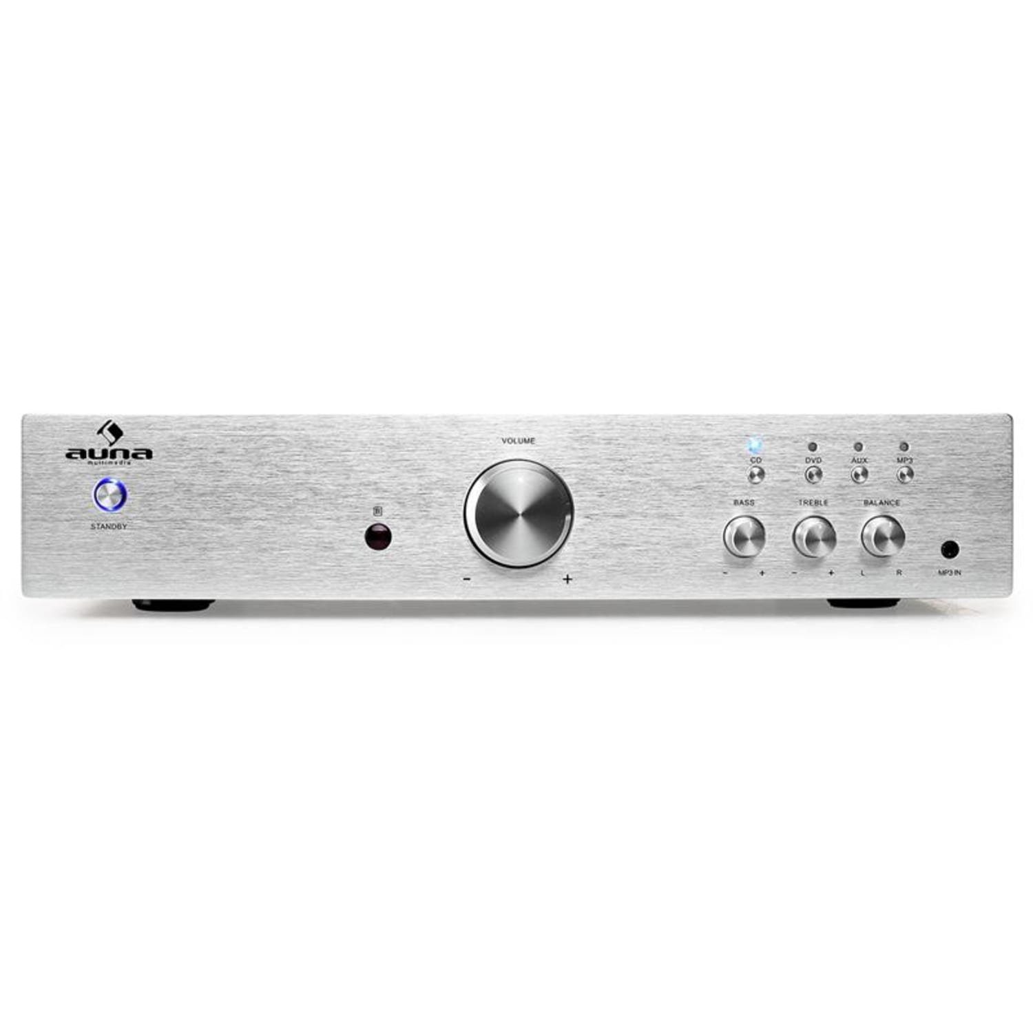 Auna AV2-CD508 Audioverstärker (Anzahl Kanäle: drei Stereo-Cinch-Audio-Eingänge und ein Line-Ausgang, 125 W)