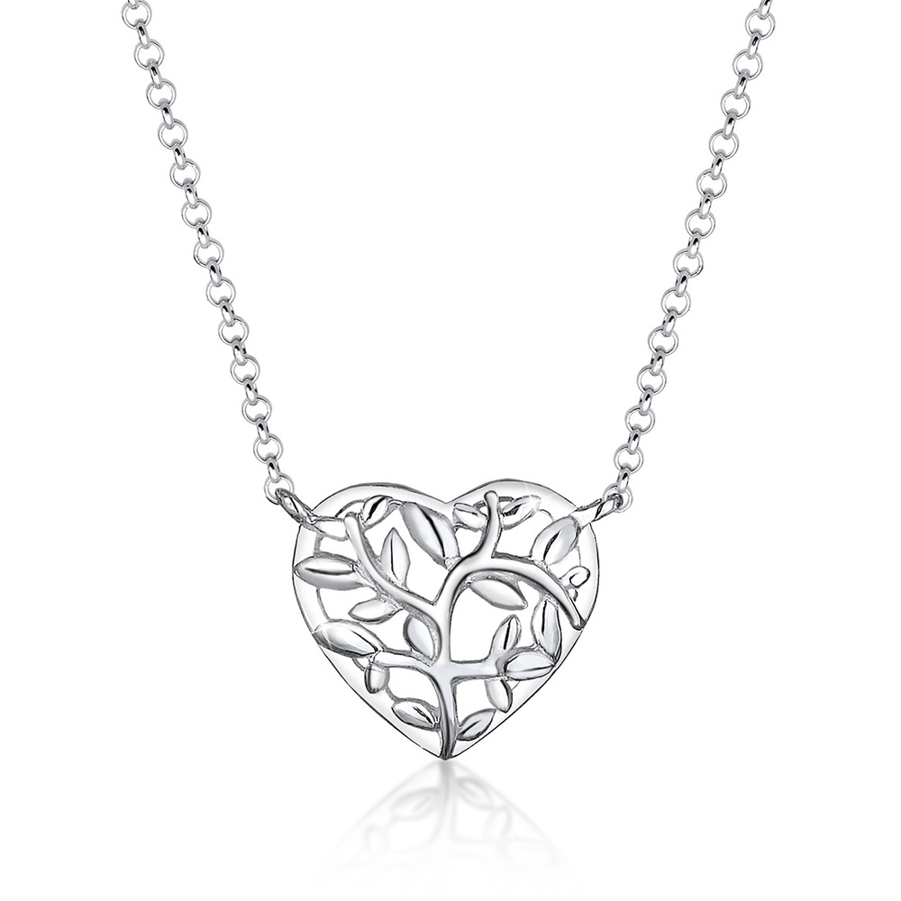 Elli Elli Collier Femme Arbre de Vie Coeur - (925/1000) Argent Bijoux
