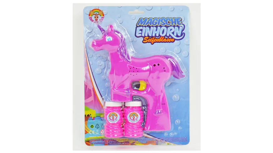 Kögler - Seifenblasenpistole Einhorn, magic bubbles, mit Licht, Blister, 2-fach sortiert 80 ml