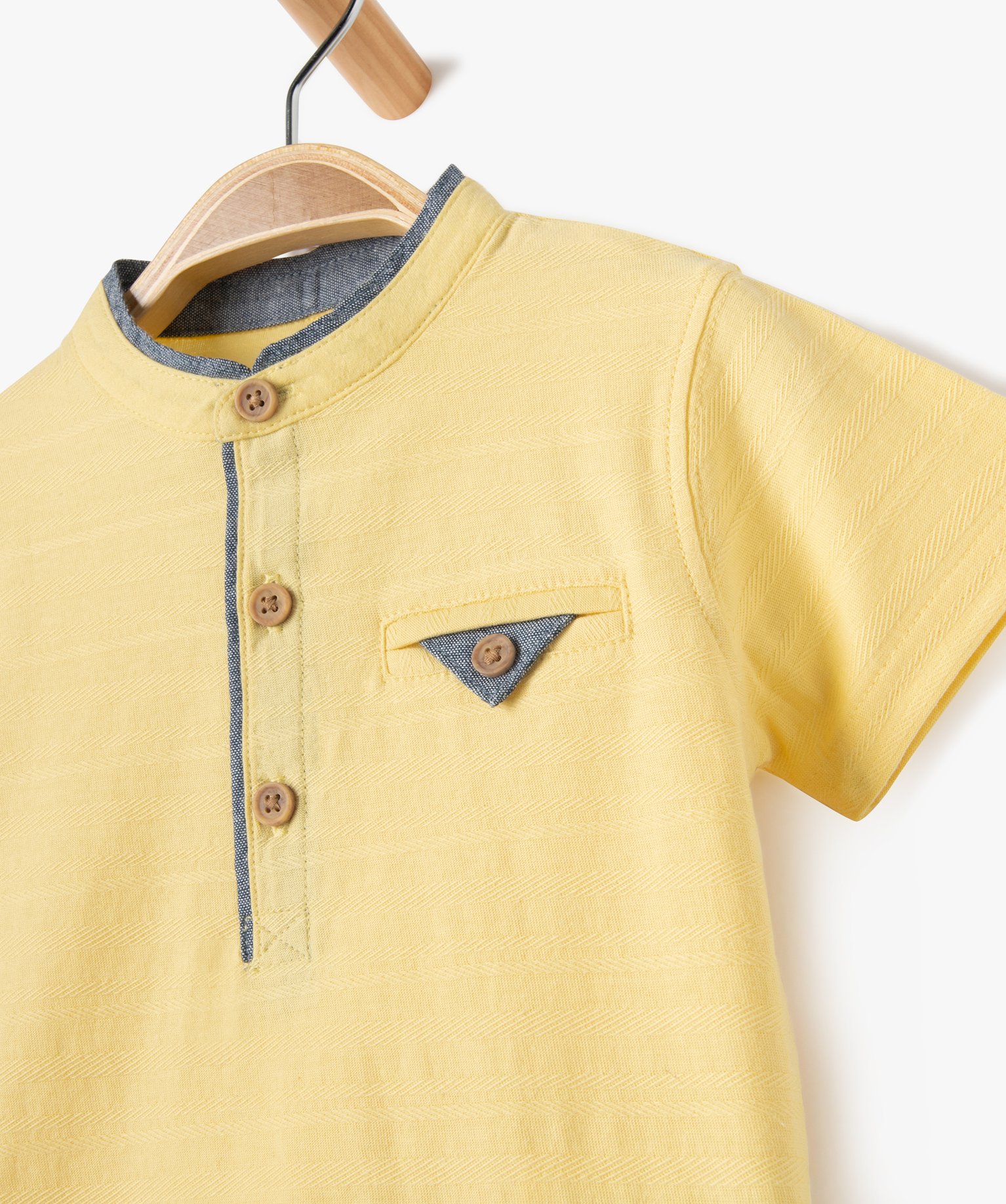 Polo bébé Garçon à col mao jaune | GEMO