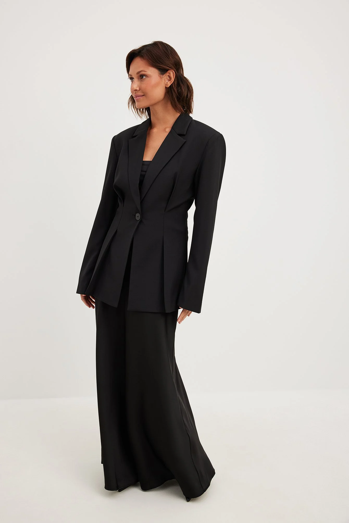 Maxirock aus Satin mit mittelhoher Taille