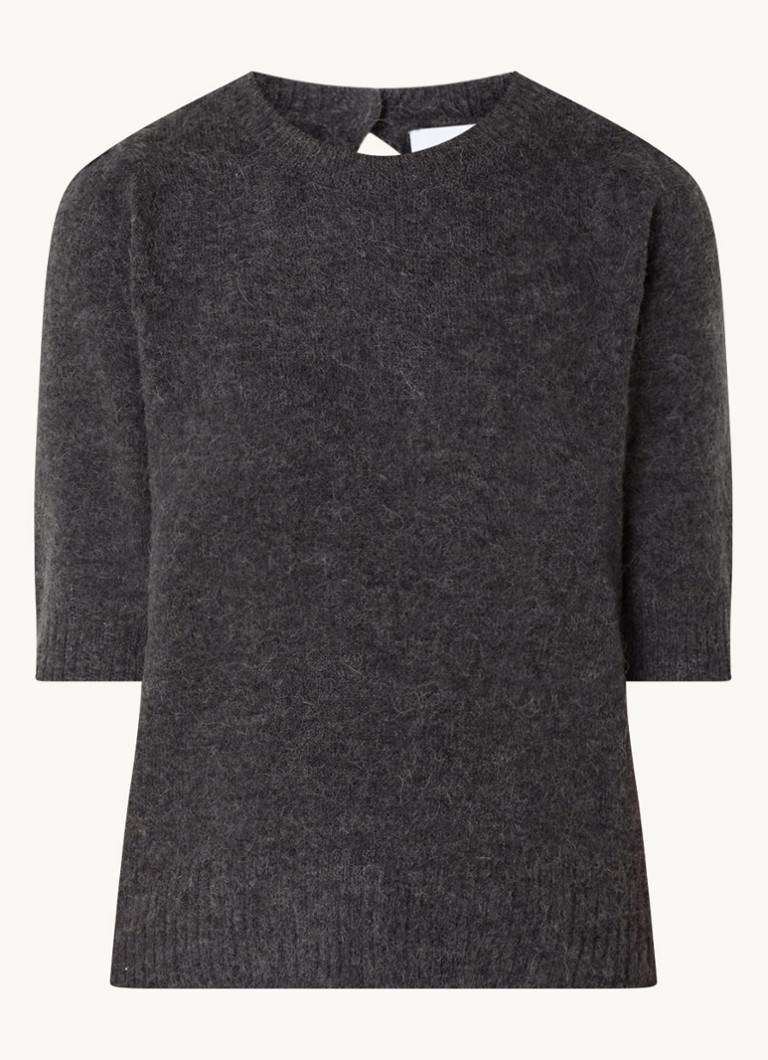 Selected Femme Lulu fine-knit top in alpaca wool blend with mixed design