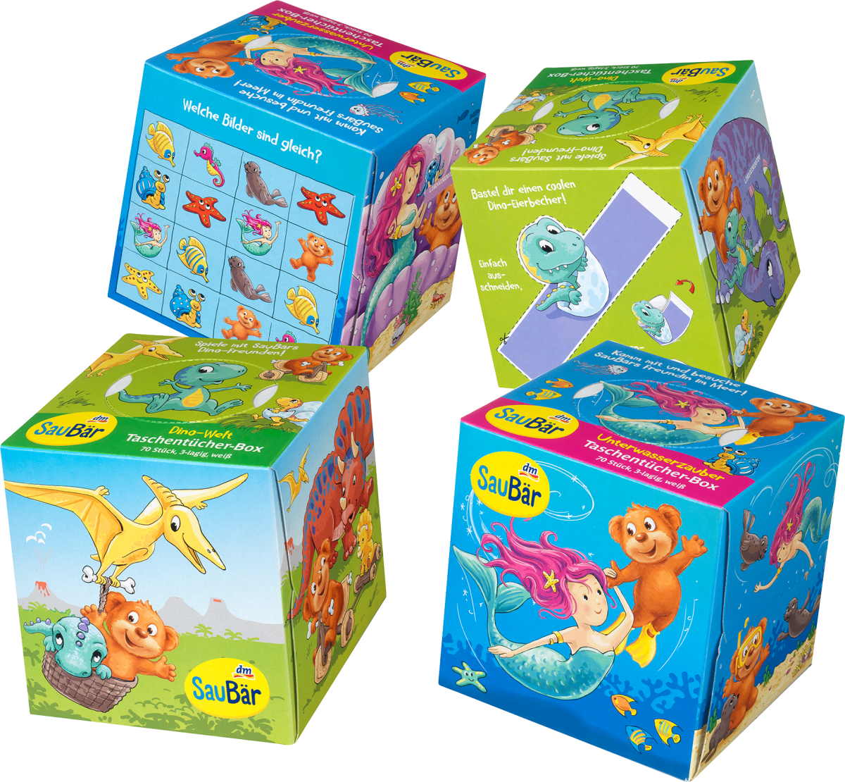 Kinder Taschentücher Box sortiert, 70 St