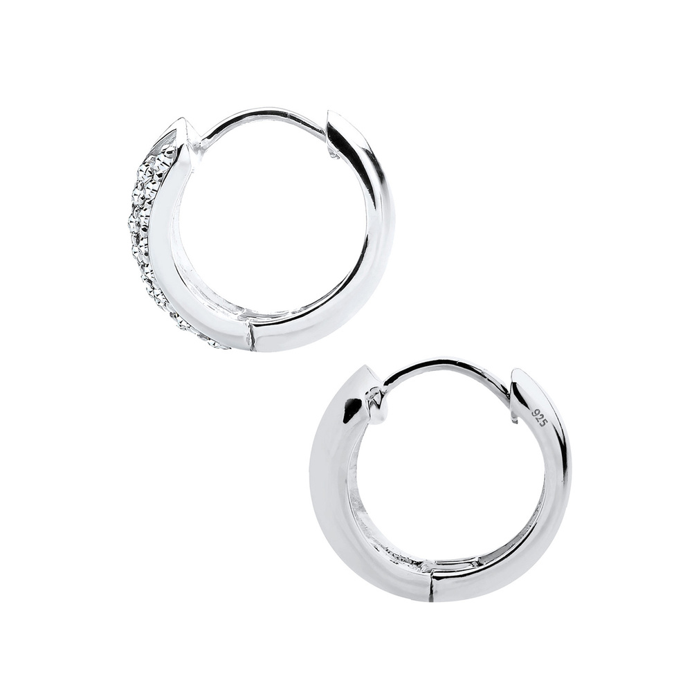Elli Elli Boucles d'Oreilles Cristaux élégants créoles en argent Boucles d'oreilles
