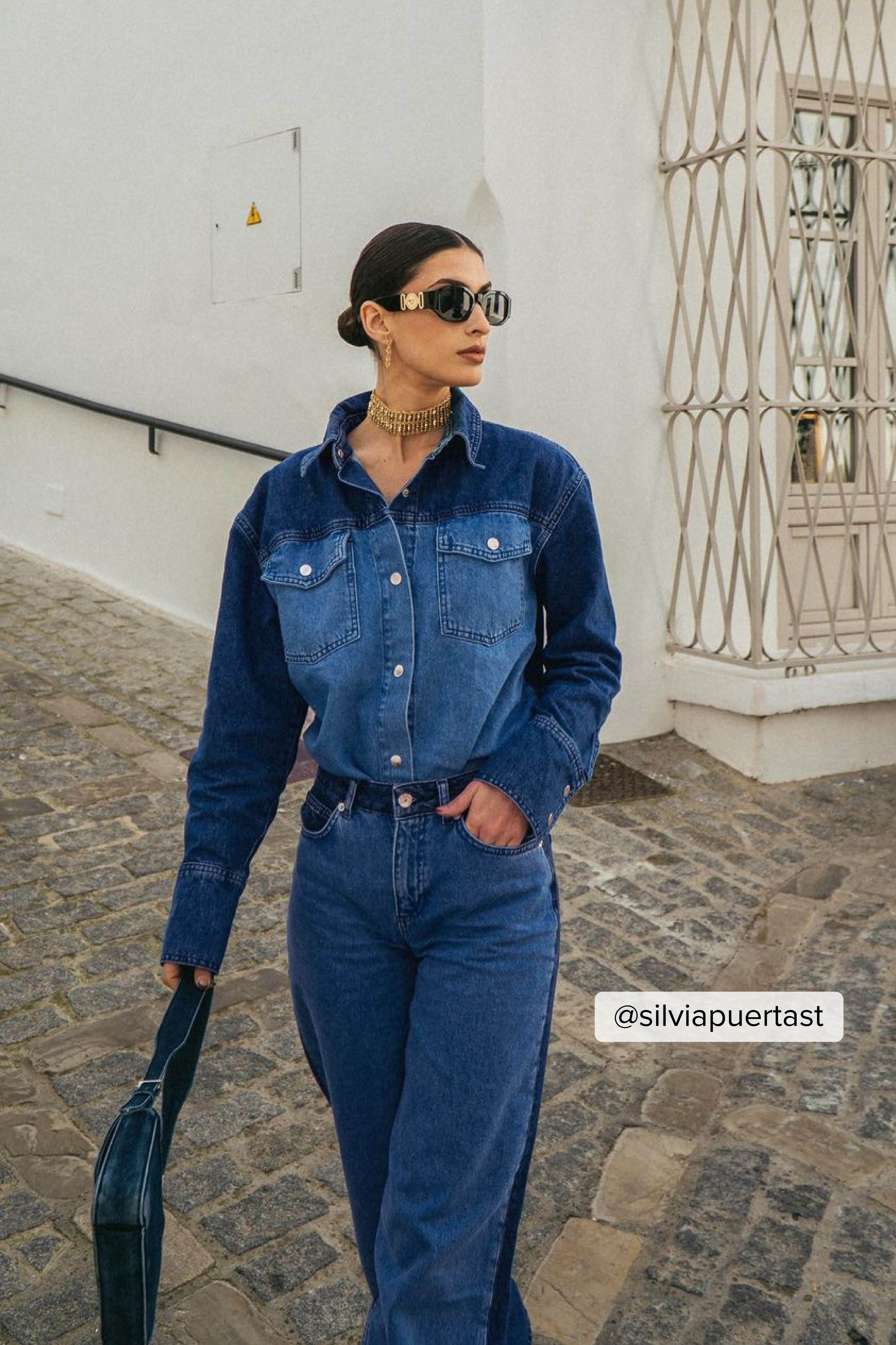 Zweifarbiges Jeanshemd