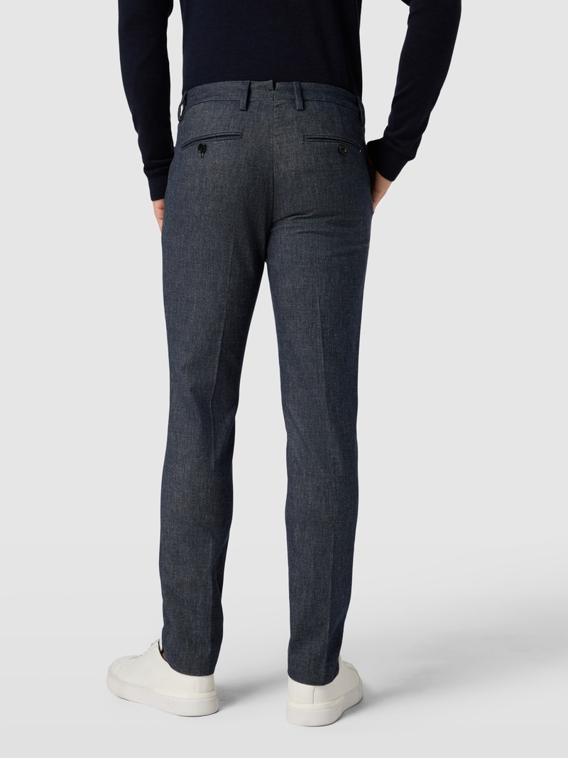 Chino mit Strukturmuster Modell 'Bleeker' in marineblau