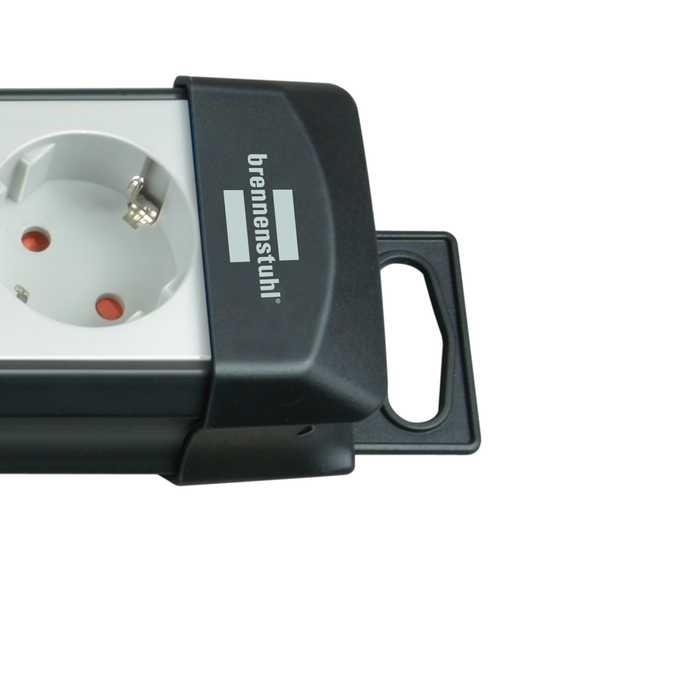 Brennenstuhl 1951560100 Prodlužovací kabel Premium-Line 6pólový, černá/světle šedá, 3 m, H05VV-F 3G1.5