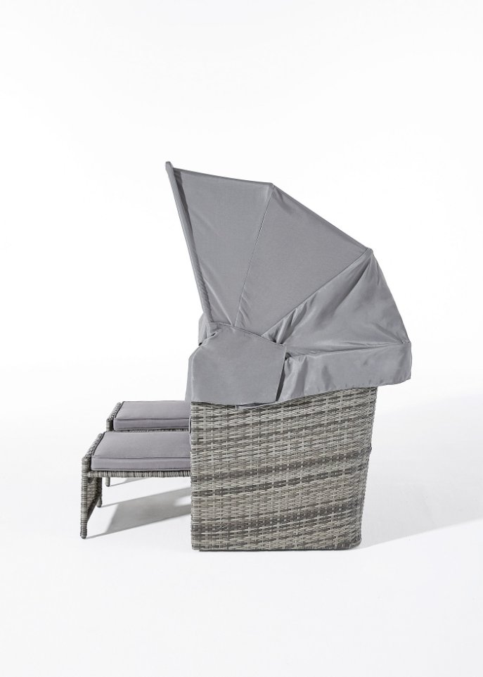 Gartensofa mit Canopy und Fußstützen