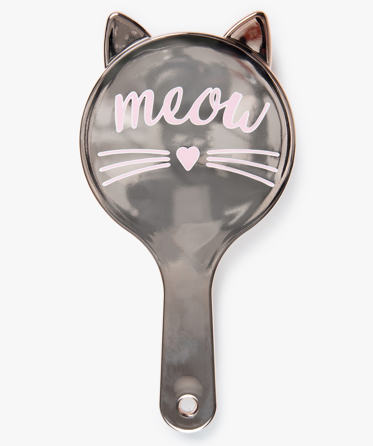 Brosse à cheveux femme pneumatique à tête ronde motif chat or | GEMO