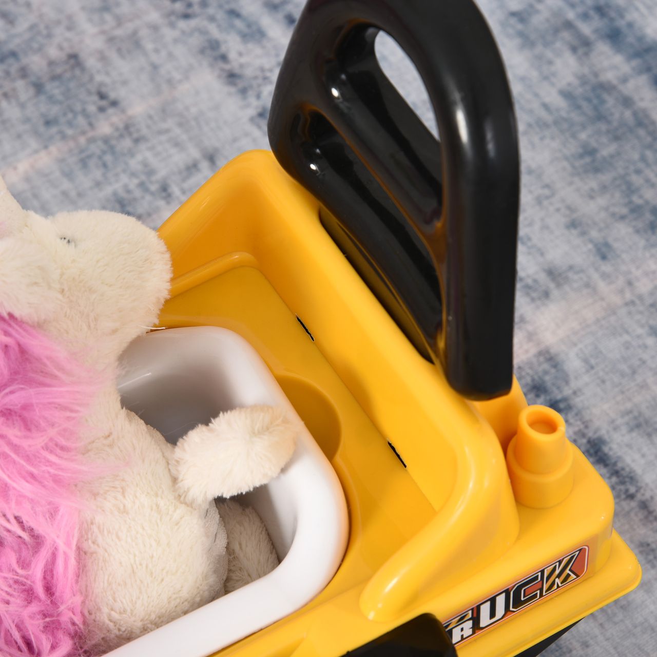 HOMCOM Rutschauto Kinder Rutscher Baby Kinderauto mit Bagger Schwarz Gelb
