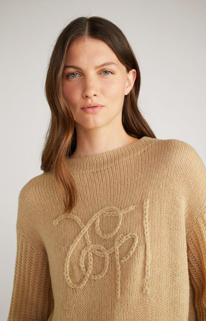 Strick-Pullover in Beige