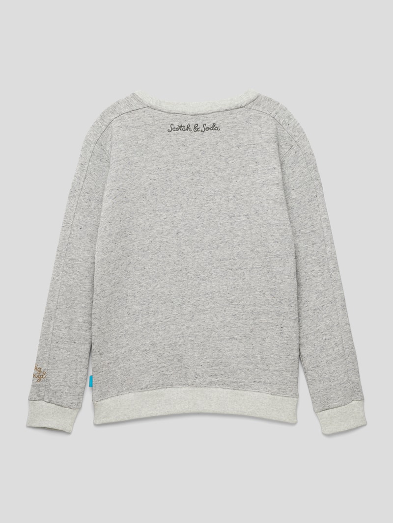 Sweatshirt mit Label-Stitching in hellgrau