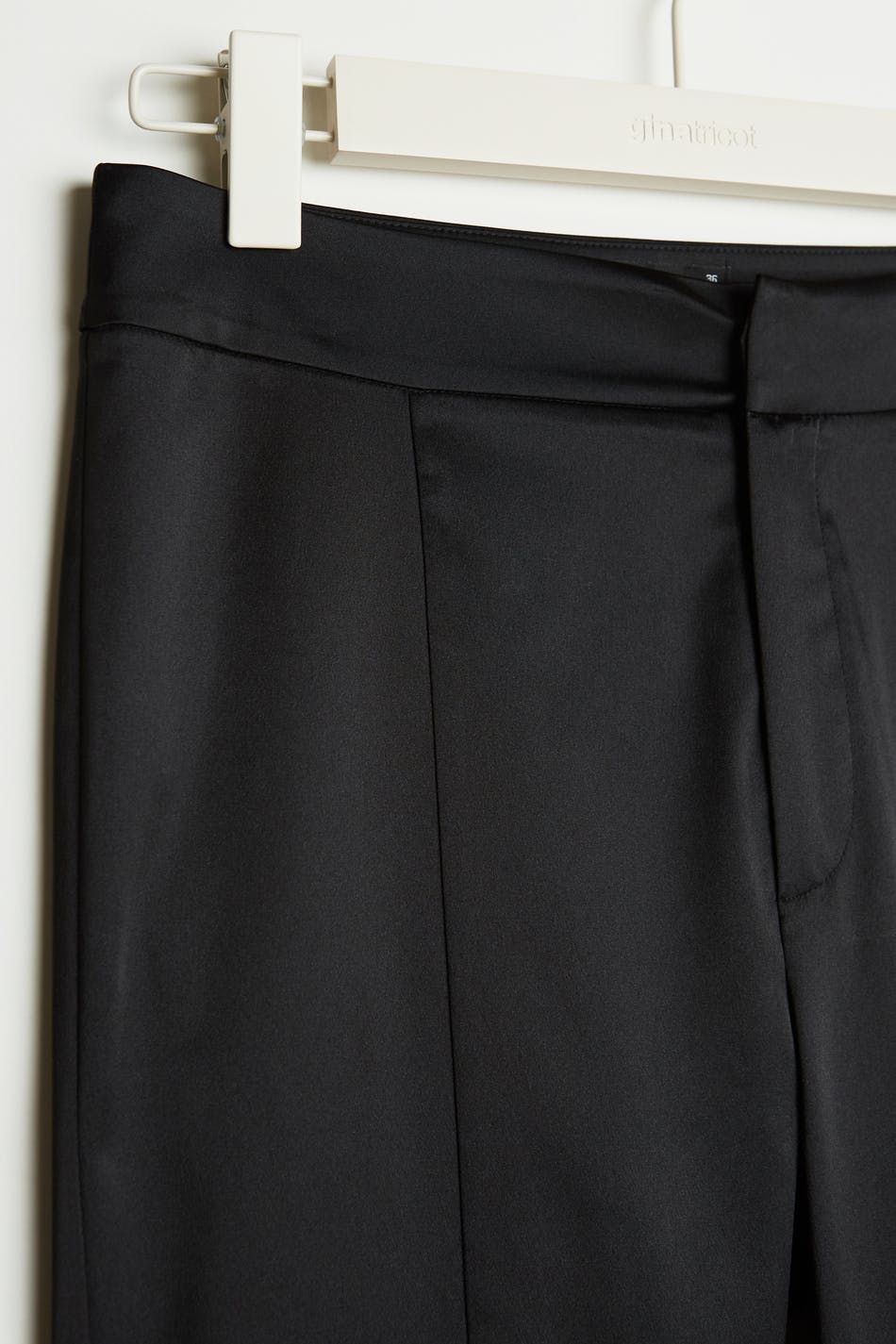 Satin front split trousers