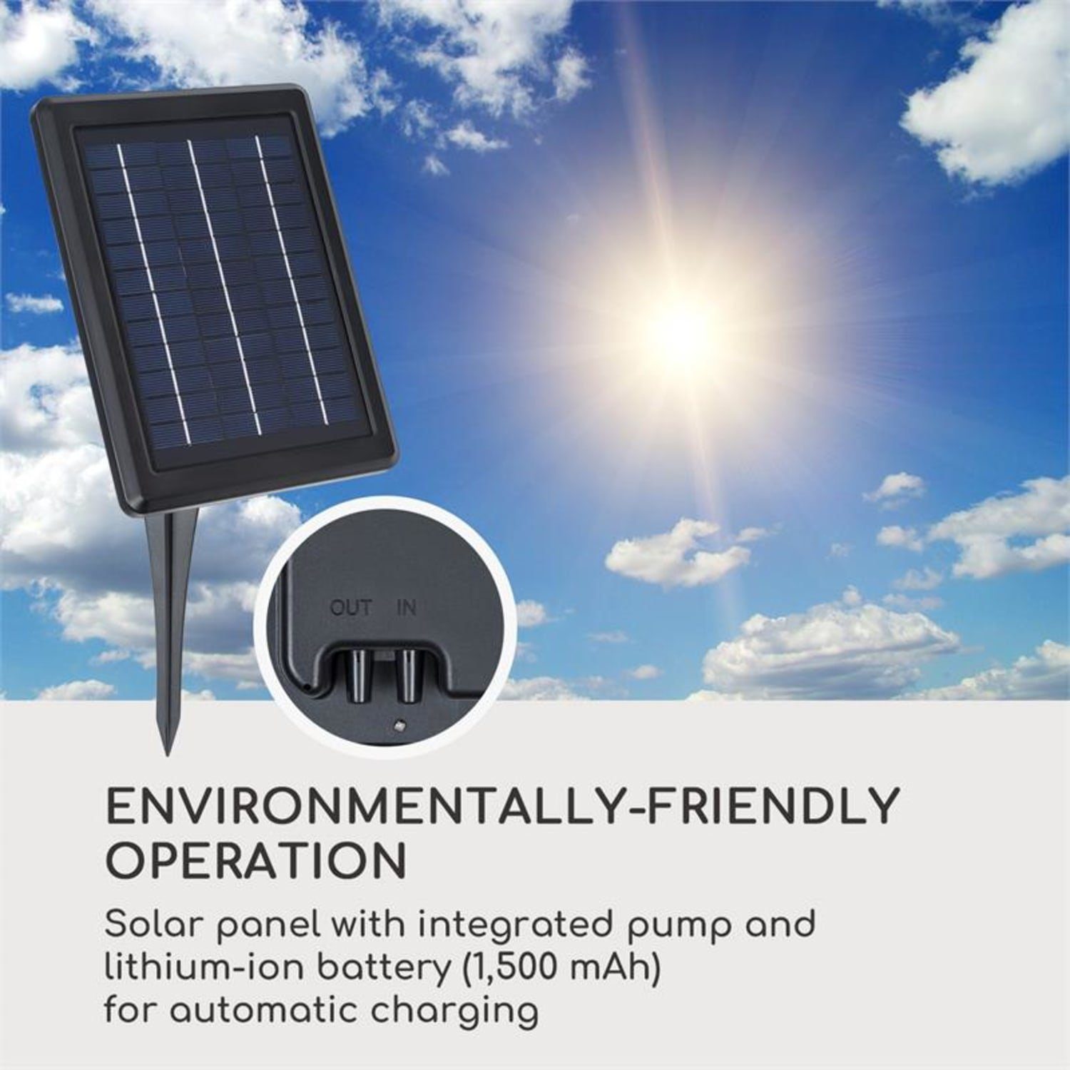 blumfeldt Bewässerungssystem Greenkeeper Solar Bewässerungssystem Solarpanel 1.500 mAh 40 Pflanzen, (Set)