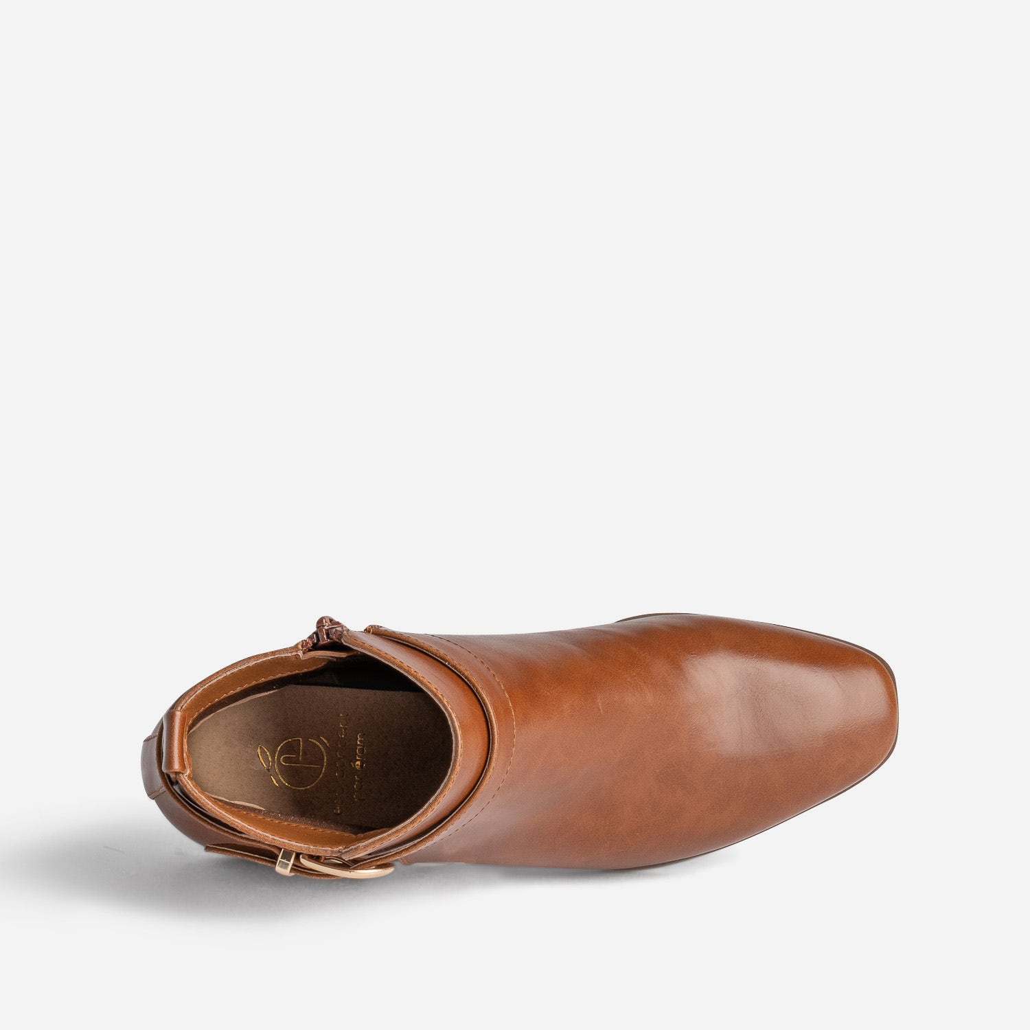 Boots cognac éco-conçu avec bride cheville