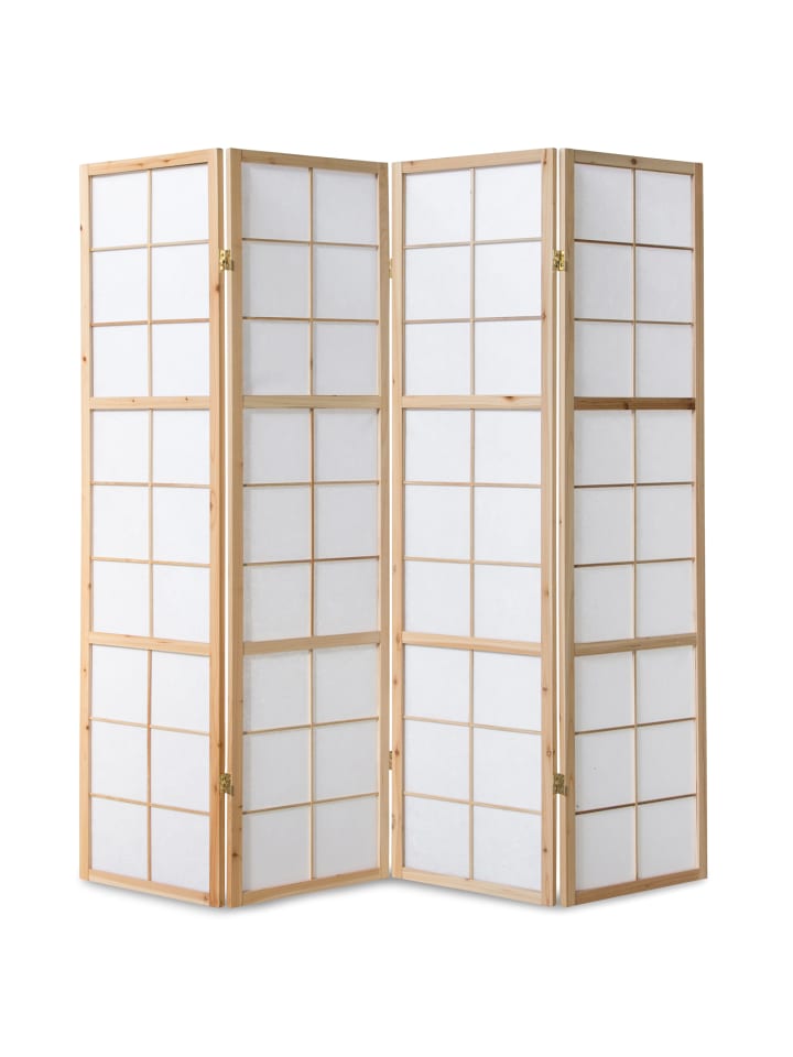 Homestyle4u 4-tlg. Paravent Shoji in Braun 176x175 cm günstig kaufen onesize