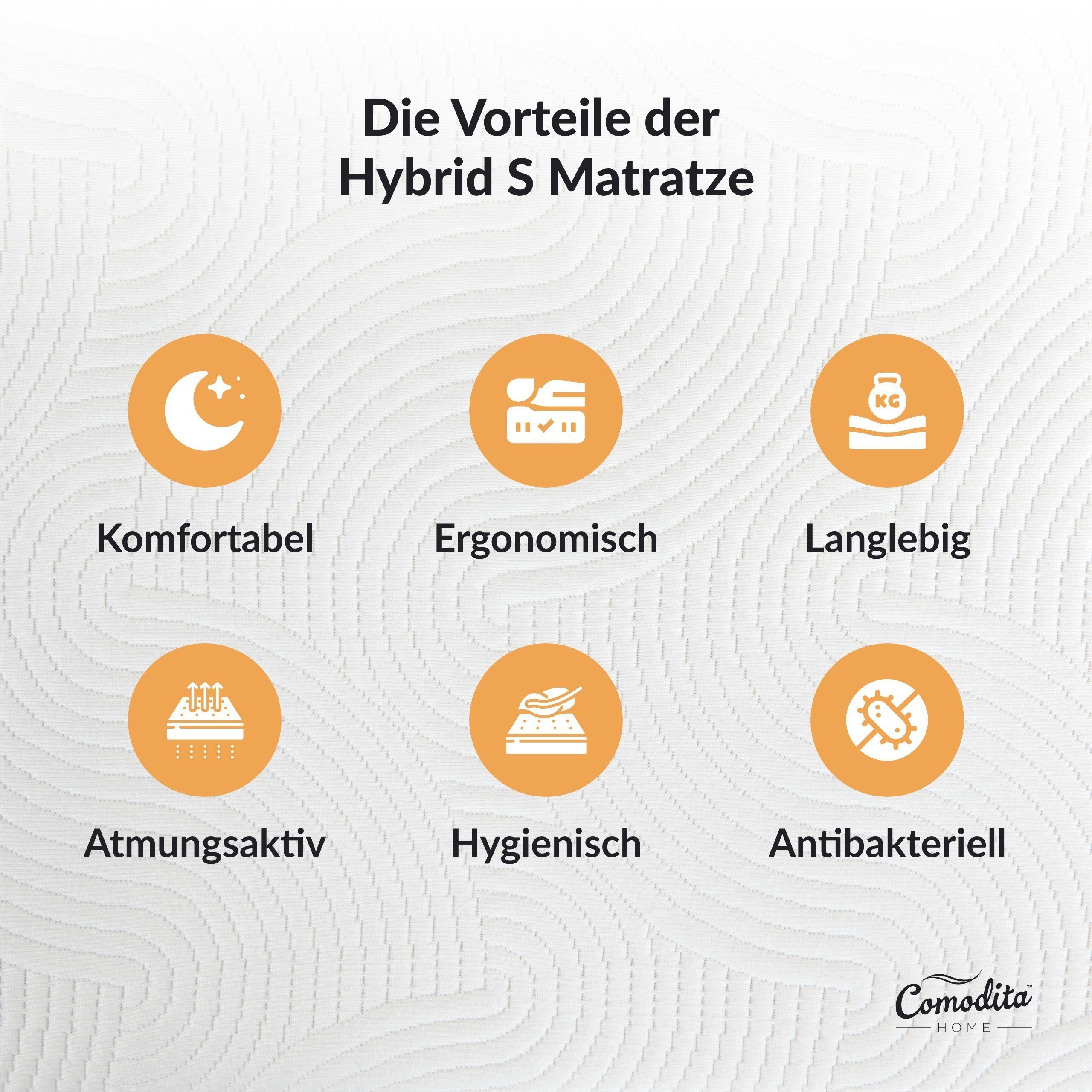 Taschenfederkernmatratze Comodita Hybrid S Matratze, Comodita, 23 cm hoch, 5 Jahre Garantie, 100 Nächte Probeschlafen