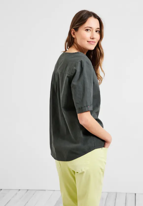 CECIL Leinen Bluse in Unifarbe