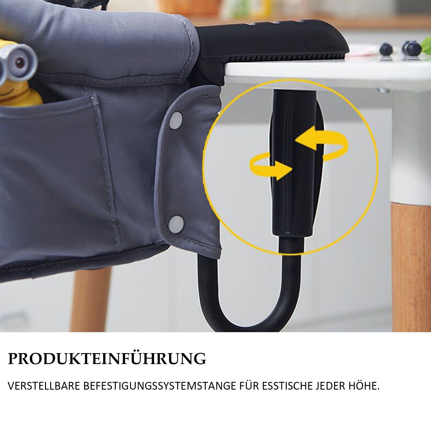 TOPMELON Hochstuhl Baby Tischsitz mit 7-Punkt-Sicherheitsgurt für Outdoor