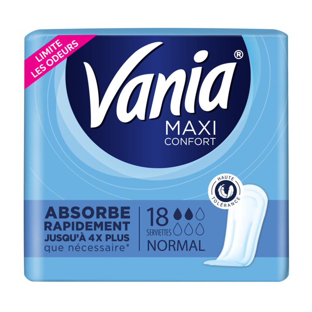 vania 18 Serviettes Maxi Confort Normal Serviettes
