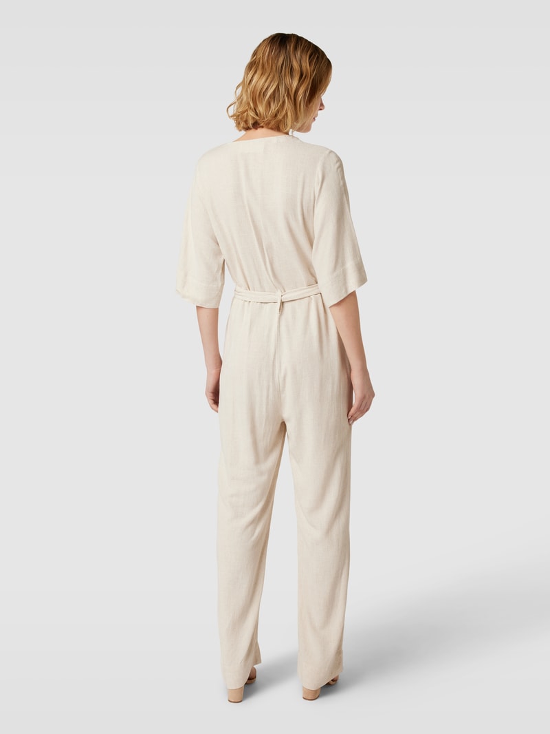 Jumpsuit mit V-Ausschnitt Modell 'VIVA' in sand